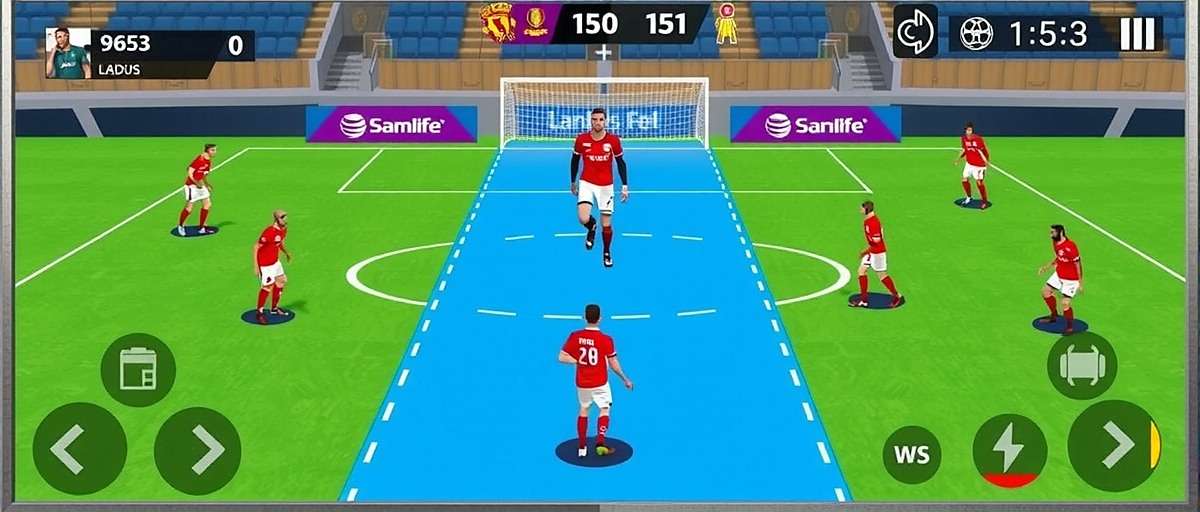 Goa Future Football Legends - Gameplay Controls Goa Future Football Legends gameplay showing the innovative touch controls and player movements